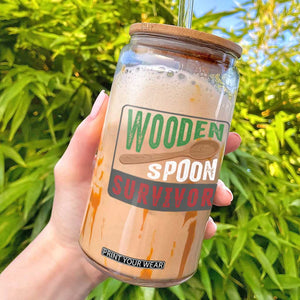 Funny Wooden Spoon Survivor Glass Can Italian Parenting
