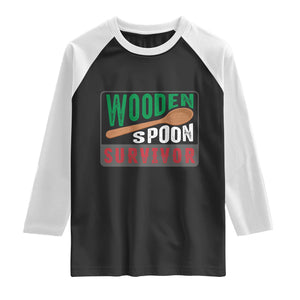 Funny Wooden Spoon Survivor Raglan Shirt Italian Parenting