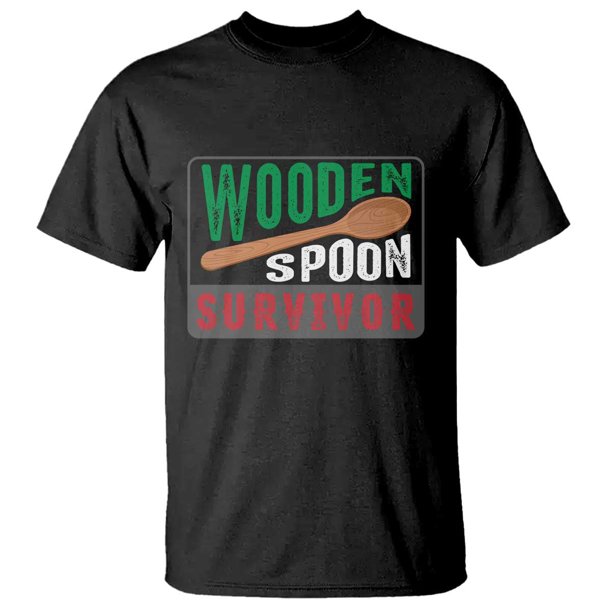 Funny Wooden Spoon Survivor T Shirt Italian Parenting
