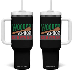 Funny Wooden Spoon Survivor Tumbler With Handle Italian Parenting