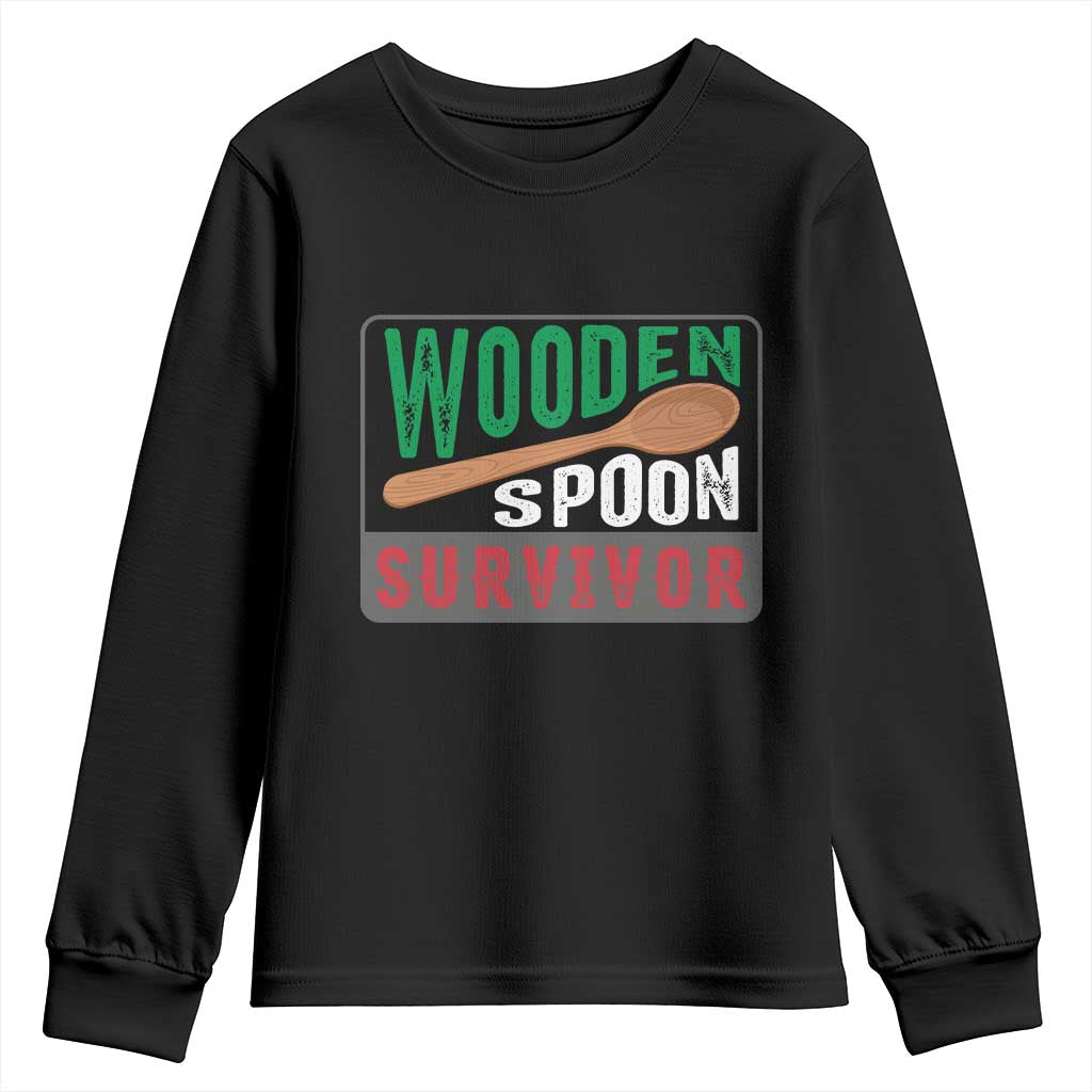 Funny Wooden Spoon Survivor Youth Sweatshirt Italian Parenting