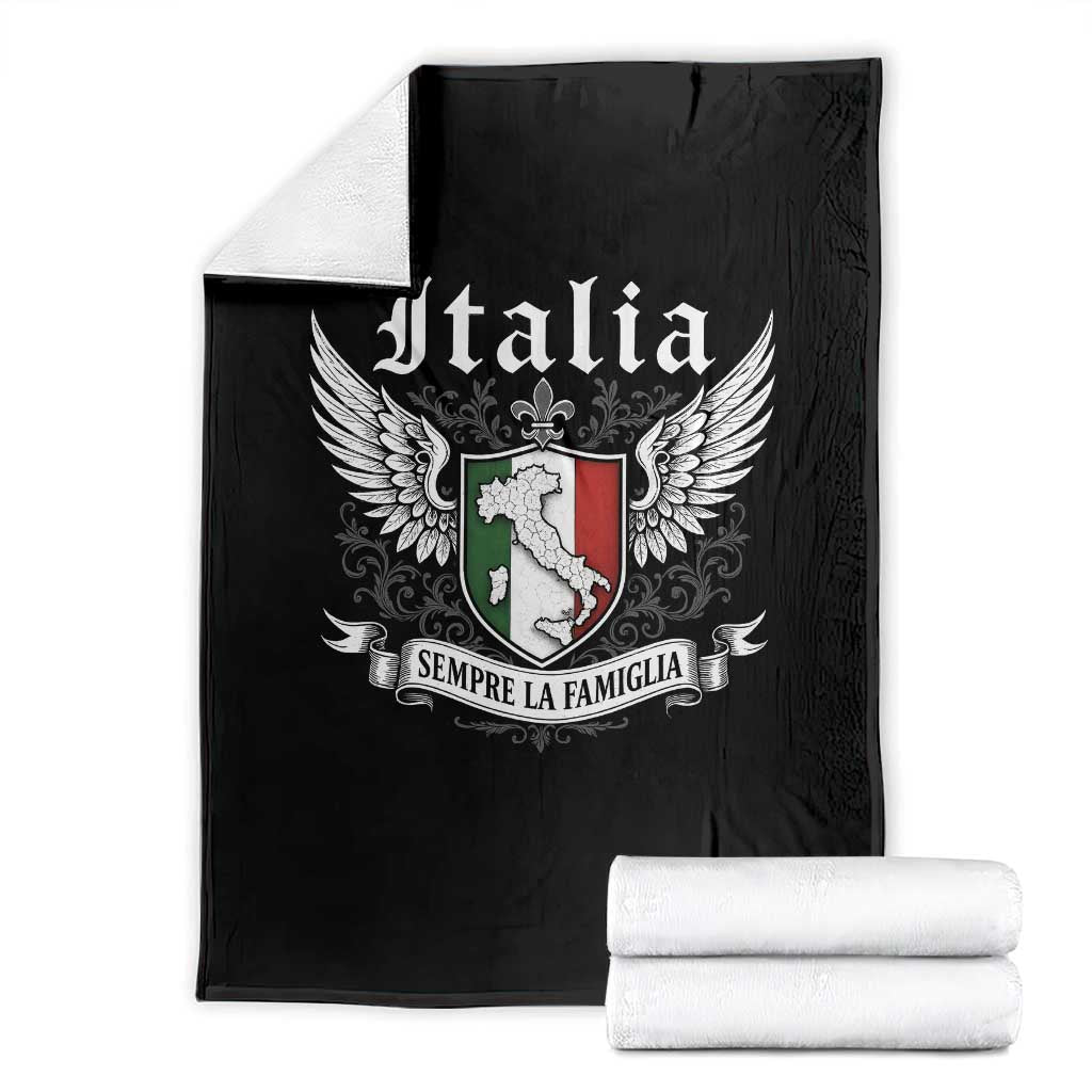 Italy Italia Sempre La Famiglia Throw Blanket Family Is Everything Italian Saying TS11 Black Print Your Wear