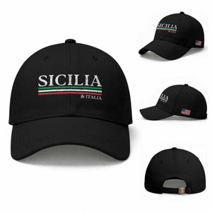 Sicily Sicilian Italian Flag Souvenirs Medusa Baseball Cap TS11 Baseball Cap Universal Fit Black Print Your Wear