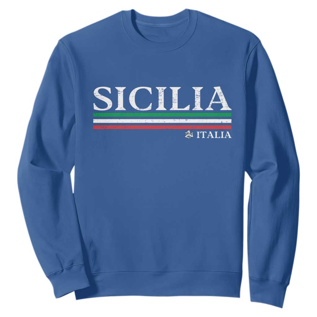 Sicily Sicilian Italian Flag Souvenirs Medusa Sweatshirt TS11 Royal Blue Print Your Wear