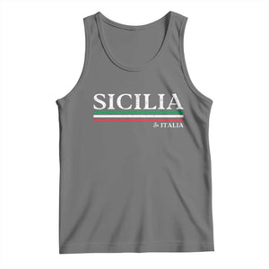 Sicily Sicilian Italian Flag Souvenirs Medusa Tank Top TS11 Black Heather Print Your Wear