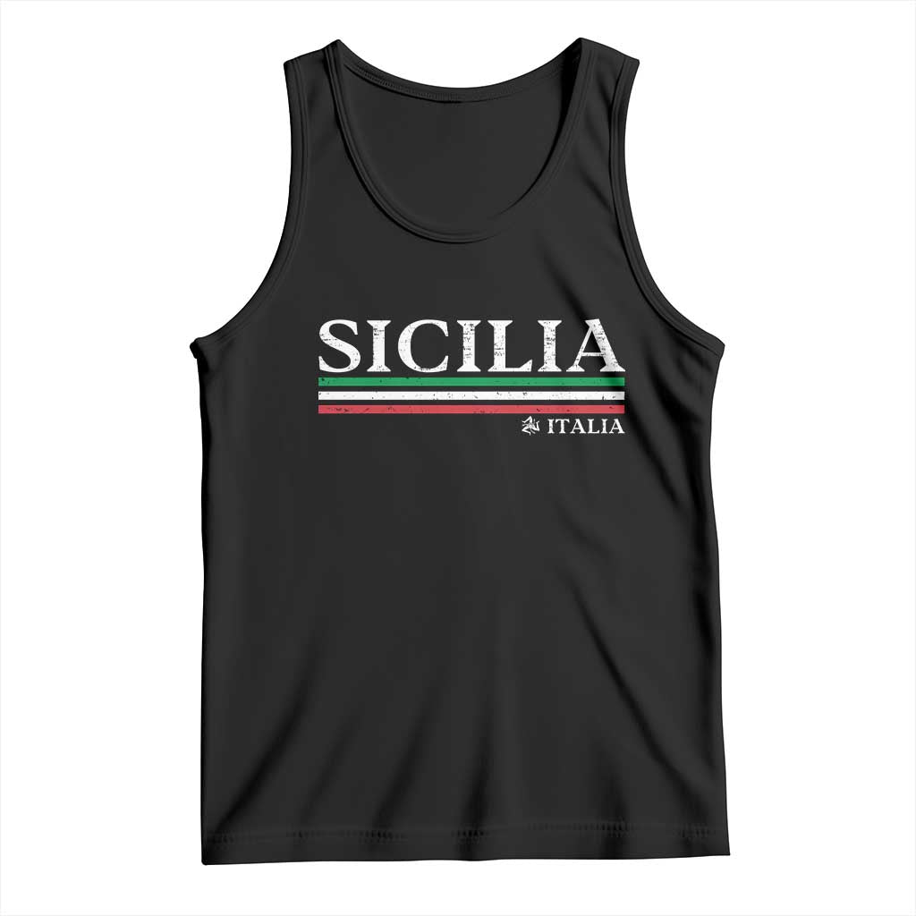 Sicily Sicilian Italian Flag Souvenirs Medusa Tank Top TS11 Black Print Your Wear