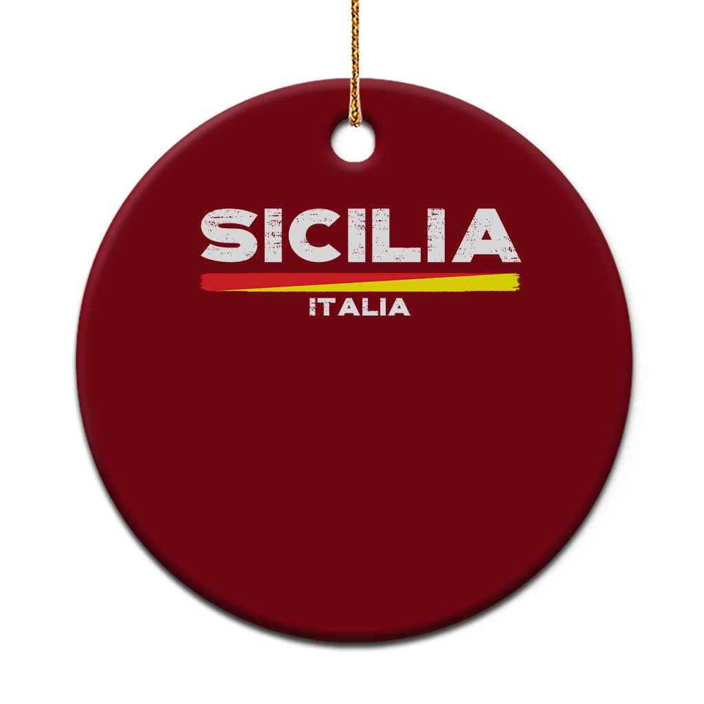 Proud Sicilian Italian Sicilia Flag Sicily Palermo Italy Ceramic Ornament