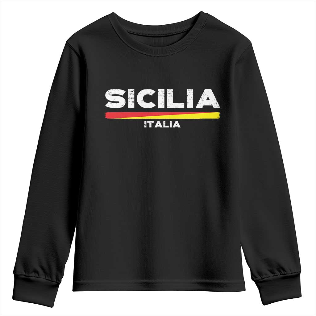 Proud Sicilian Italian Sicilia Flag Sicily Palermo Italy Youth Sweatshirt
