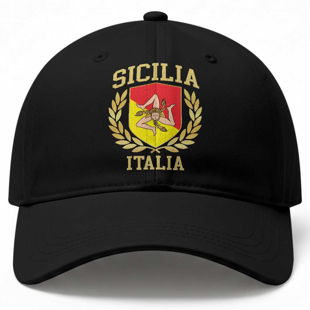 Sicilia Flag Sicily Palermo Italy Triskelion Baseball Cap TS11 Print Your Wear