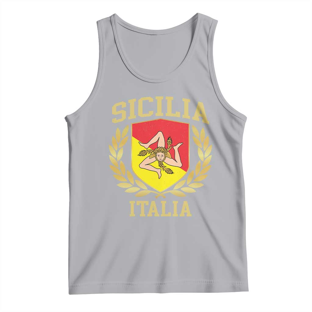 Sicilia Flag Sicily Palermo Italy Triskelion Tank Top TS11 Athletic Heather Print Your Wear