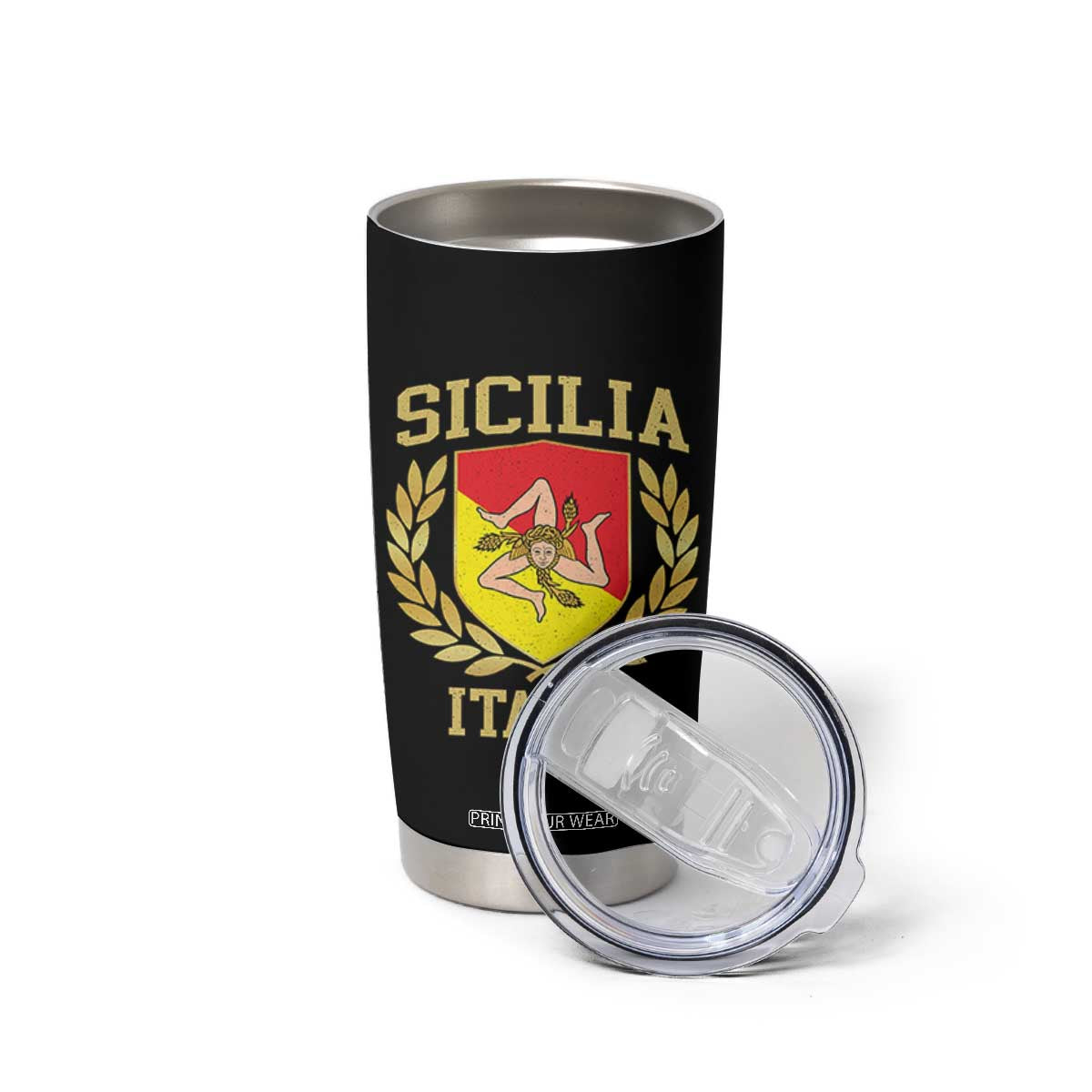 Sicilia Flag Sicily Palermo Italy Triskelion Tumbler Cup TS11 Print Your Wear