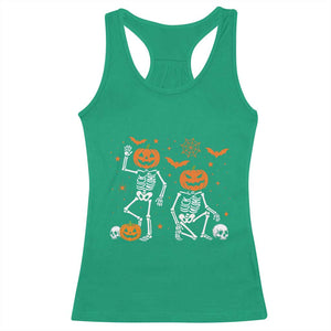 Funny Trump Hallloween Skeleton Pumpkin Political Satire Racerback Tank Top TS11 Irish Green Print Your Wear