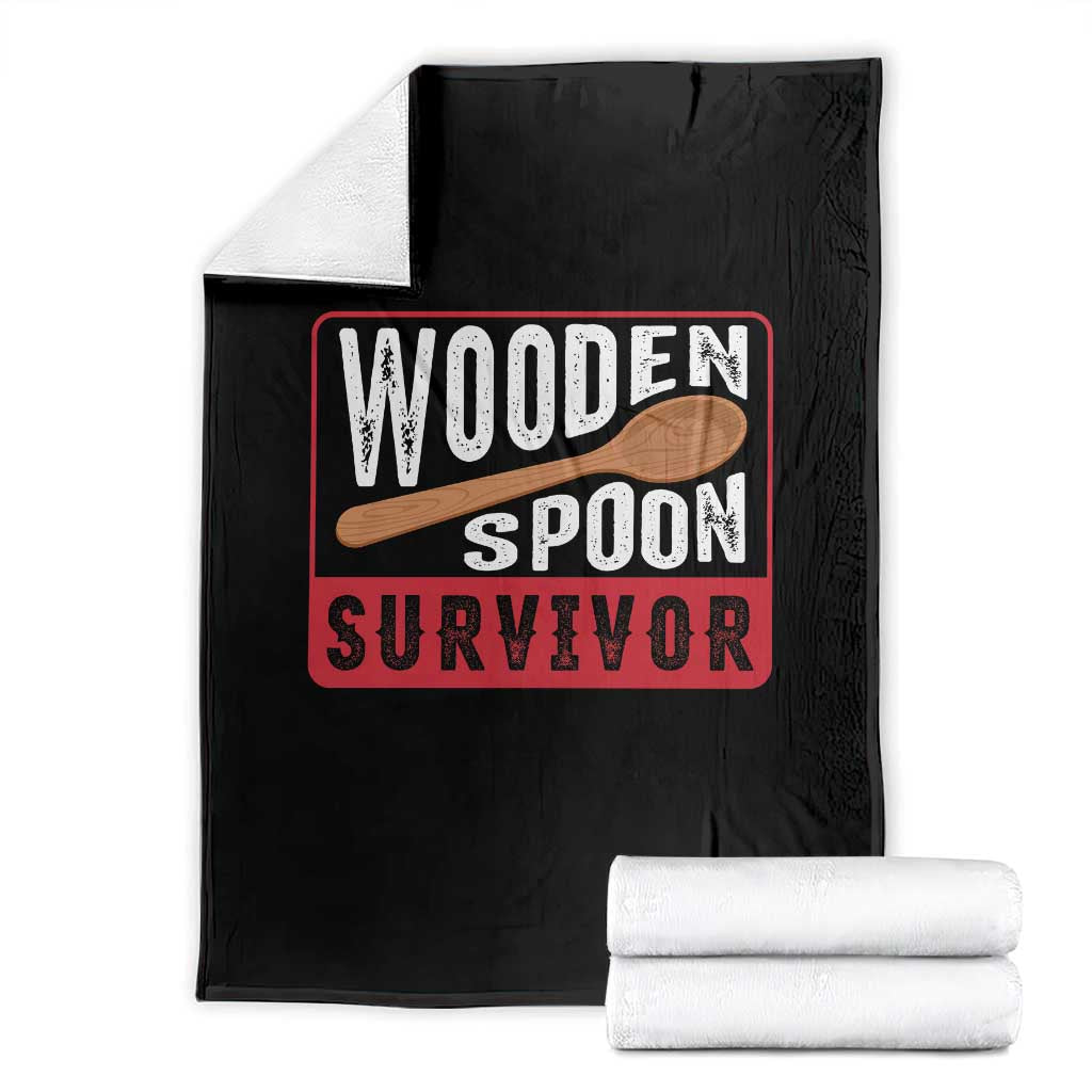 Funny Wooden Spoon Survivor Throw Blanket Italian Filipino Pride