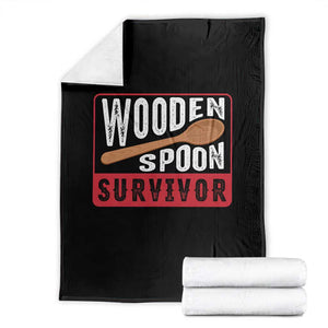 Funny Wooden Spoon Survivor Throw Blanket Italian Filipino Pride