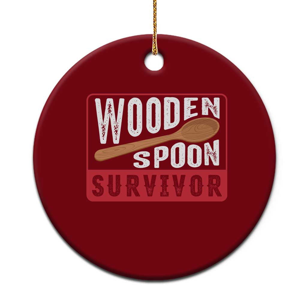 Funny Wooden Spoon Survivor Ceramic Ornament Italian Filipino Pride