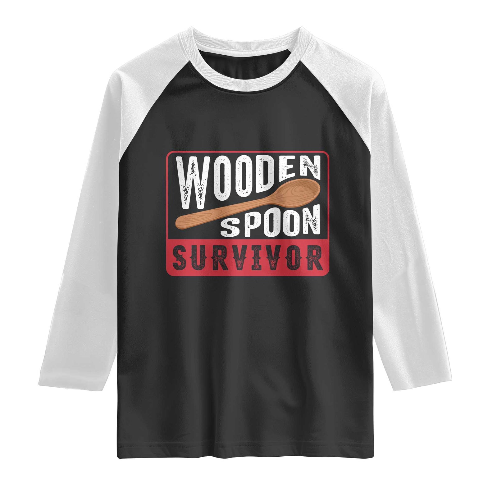 Funny Wooden Spoon Survivor Raglan Shirt Italian Filipino Pride