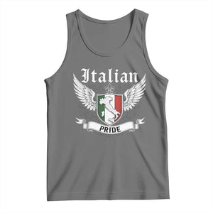 Italian Pride Tank Top Vintage Patriotic Italy Map TS11 Black Heather Print Your Wear