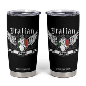 Italian Pride Tumbler Cup Vintage Patriotic Italy Map TS11 Black Print Your Wear
