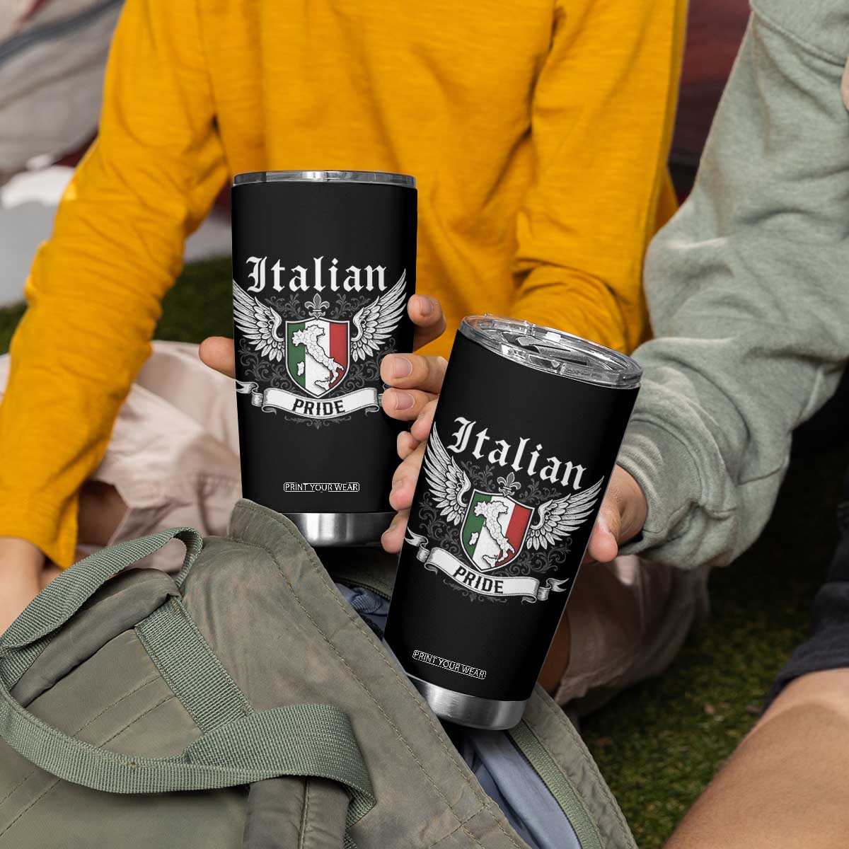 Italian Pride Tumbler Cup Vintage Patriotic Italy Map TS11 Print Your Wear