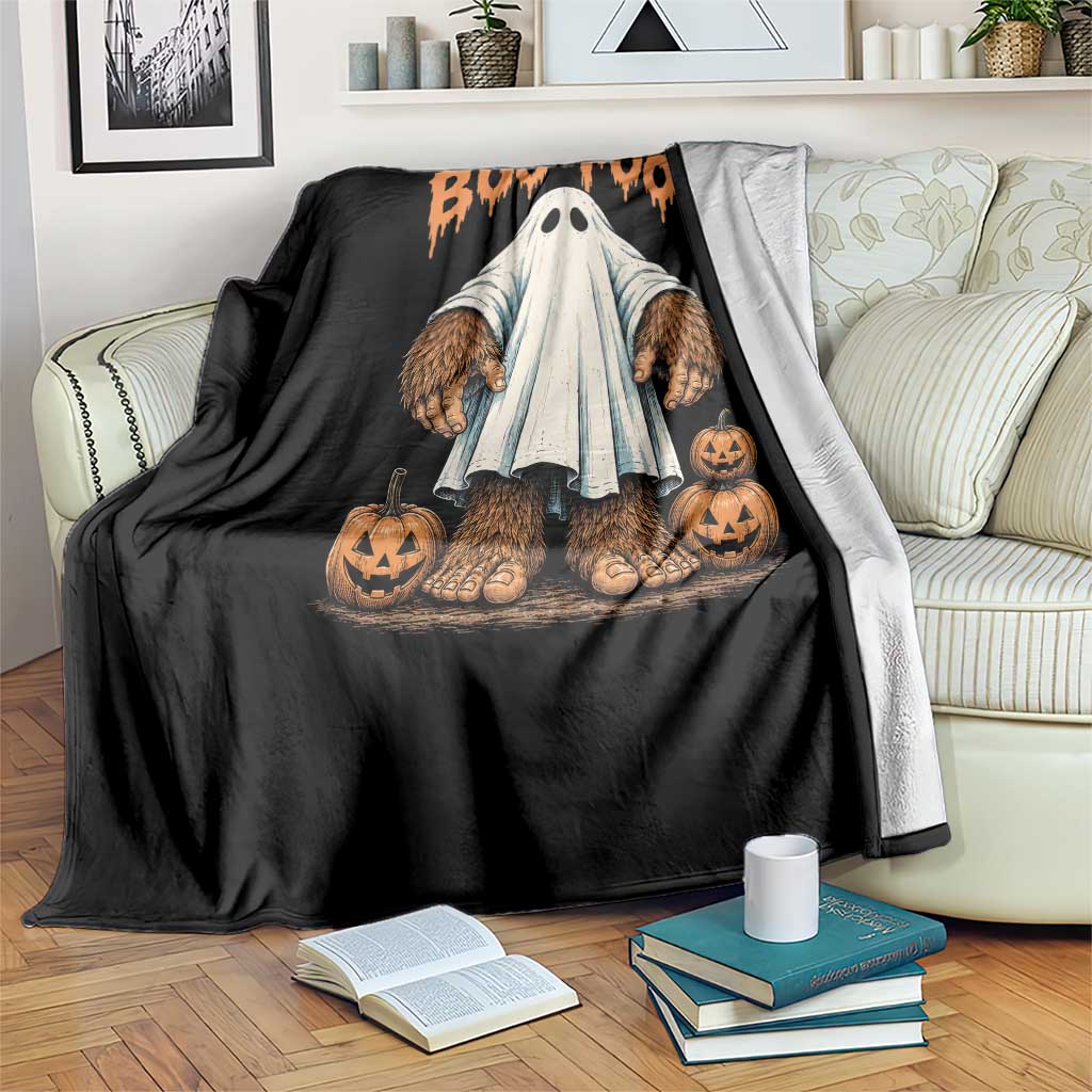 Funny Boo Foot Bigfoot Ghost Halloween Throw Blanket Spooky Sasquatch Cryptid Lover
