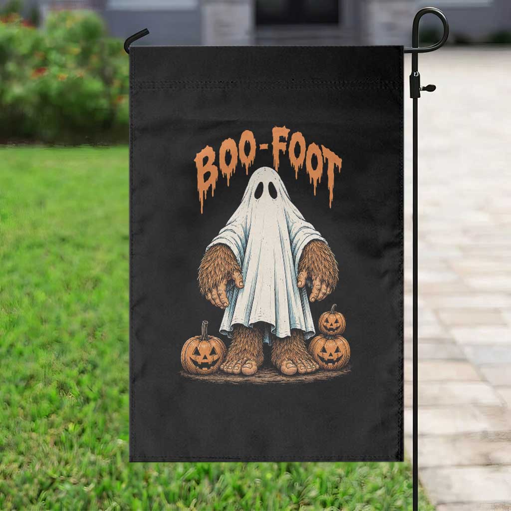 Funny Boo Foot Bigfoot Ghost Halloween Garden Flag Spooky Sasquatch Cryptid Lover