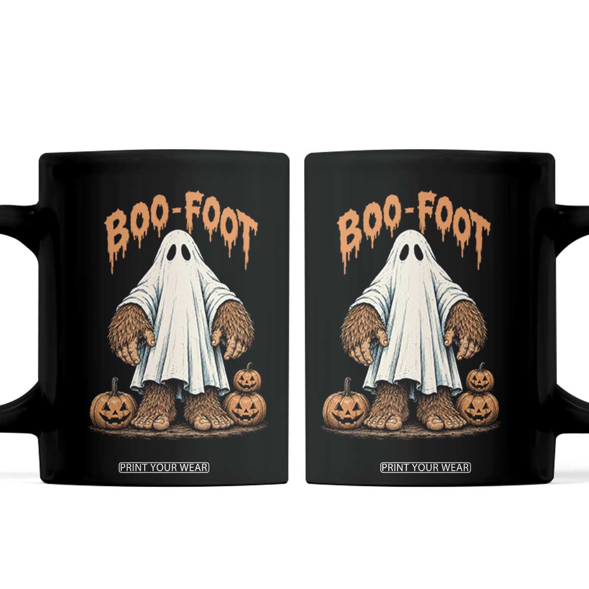 Funny Boo Foot Bigfoot Ghost Halloween Coffee Mug Spooky Sasquatch Cryptid Lover