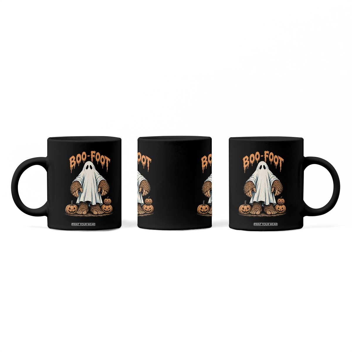 Funny Boo Foot Bigfoot Ghost Halloween Coffee Mug Spooky Sasquatch Cryptid Lover