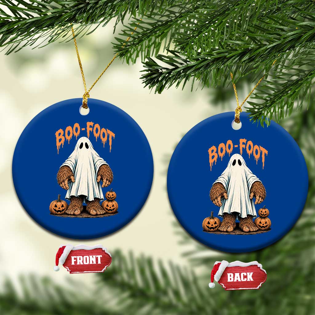 Funny Boo Foot Bigfoot Ghost Halloween Ceramic Ornament Spooky Sasquatch Cryptid Lover