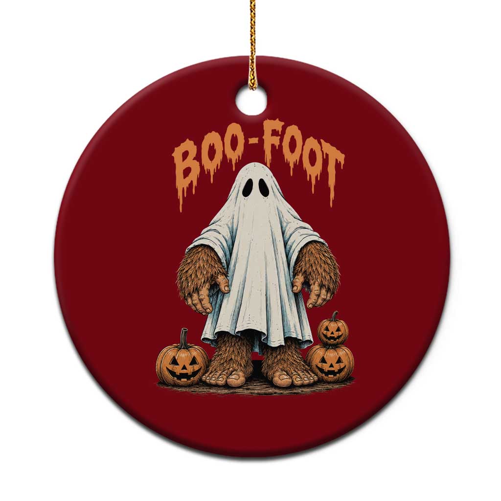 Funny Boo Foot Bigfoot Ghost Halloween Ceramic Ornament Spooky Sasquatch Cryptid Lover