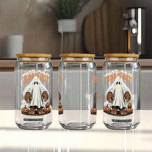 Funny Boo Foot Bigfoot Ghost Halloween Glass Can Spooky Sasquatch Cryptid Lover