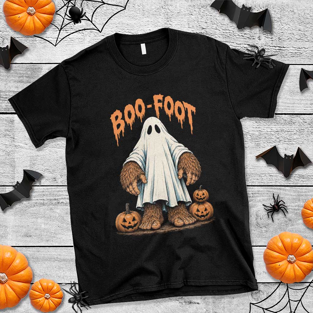 Funny Boo Foot Bigfoot Ghost Halloween T Shirt Spooky Sasquatch Cryptid Lover