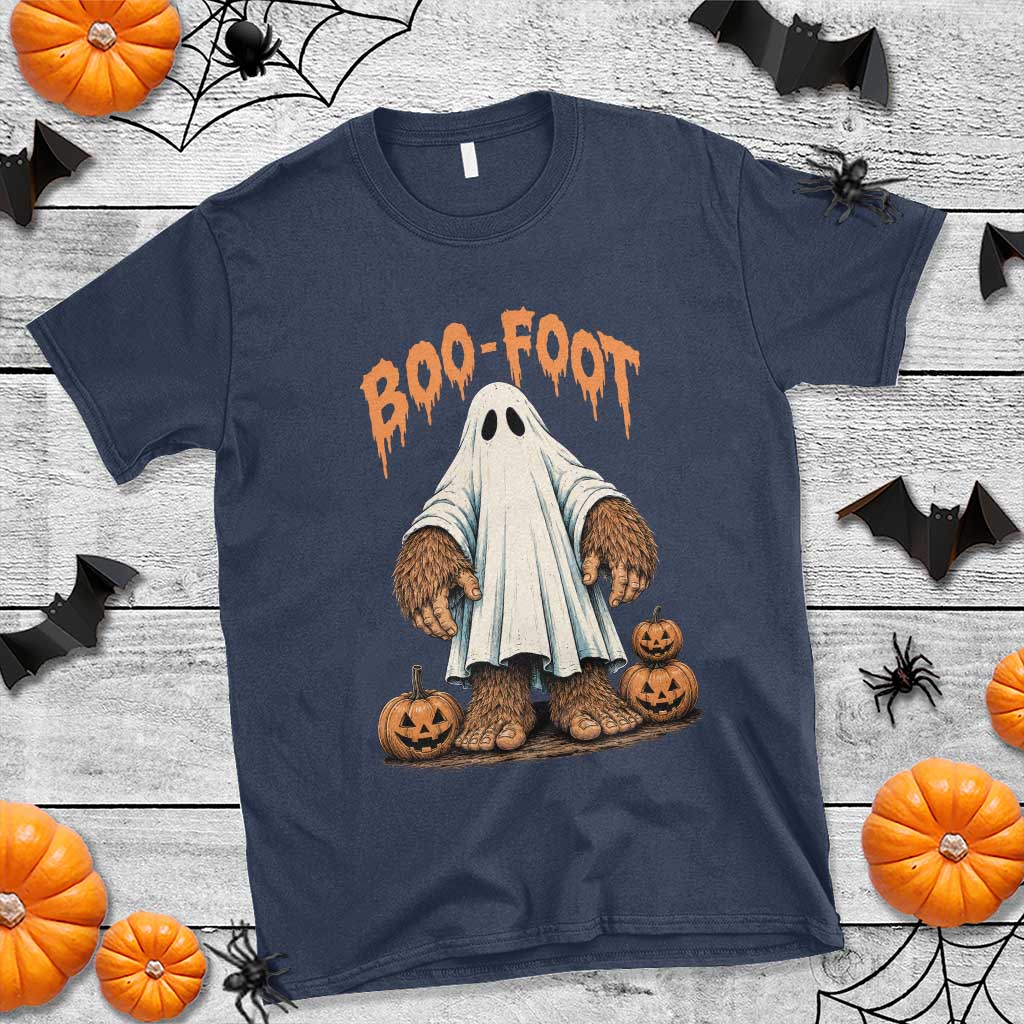 Funny Boo Foot Bigfoot Ghost Halloween T Shirt Spooky Sasquatch Cryptid Lover