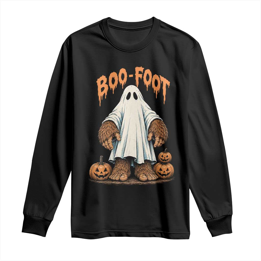 Funny Boo Foot Bigfoot Ghost Halloween Long Sleeve Shirt Spooky Sasquatch Cryptid Lover