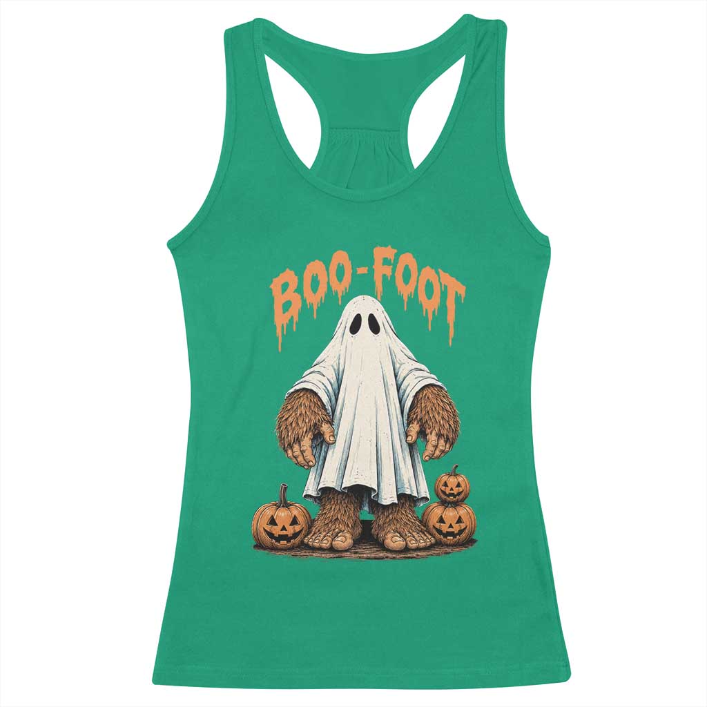 Funny Boo Foot Bigfoot Ghost Halloween Racerback Tank Top Spooky Sasquatch Cryptid Lover