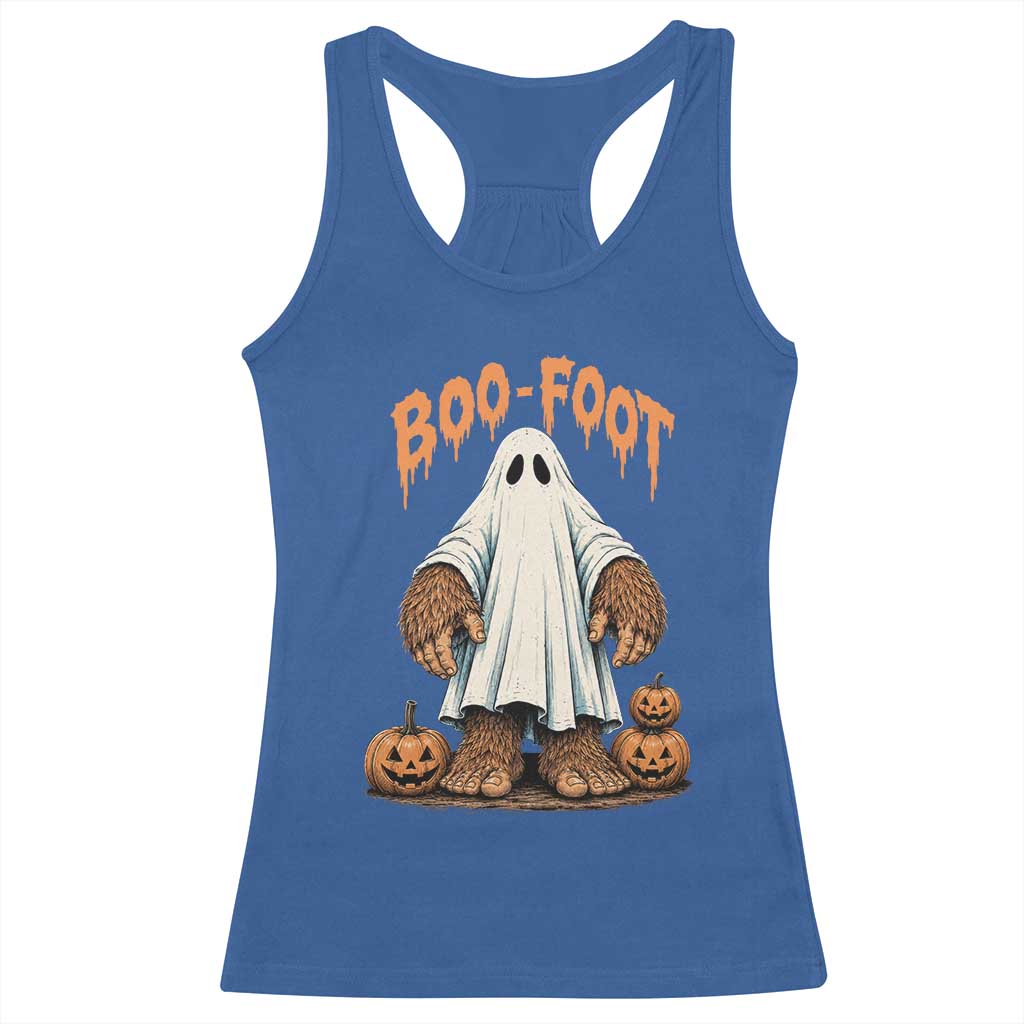 Funny Boo Foot Bigfoot Ghost Halloween Racerback Tank Top Spooky Sasquatch Cryptid Lover