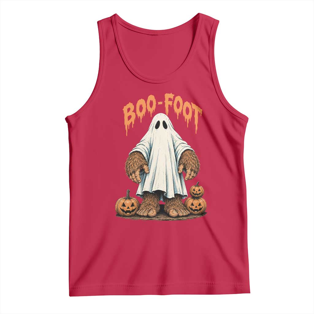 Funny Boo Foot Bigfoot Ghost Halloween Tank Top Spooky Sasquatch Cryptid Lover