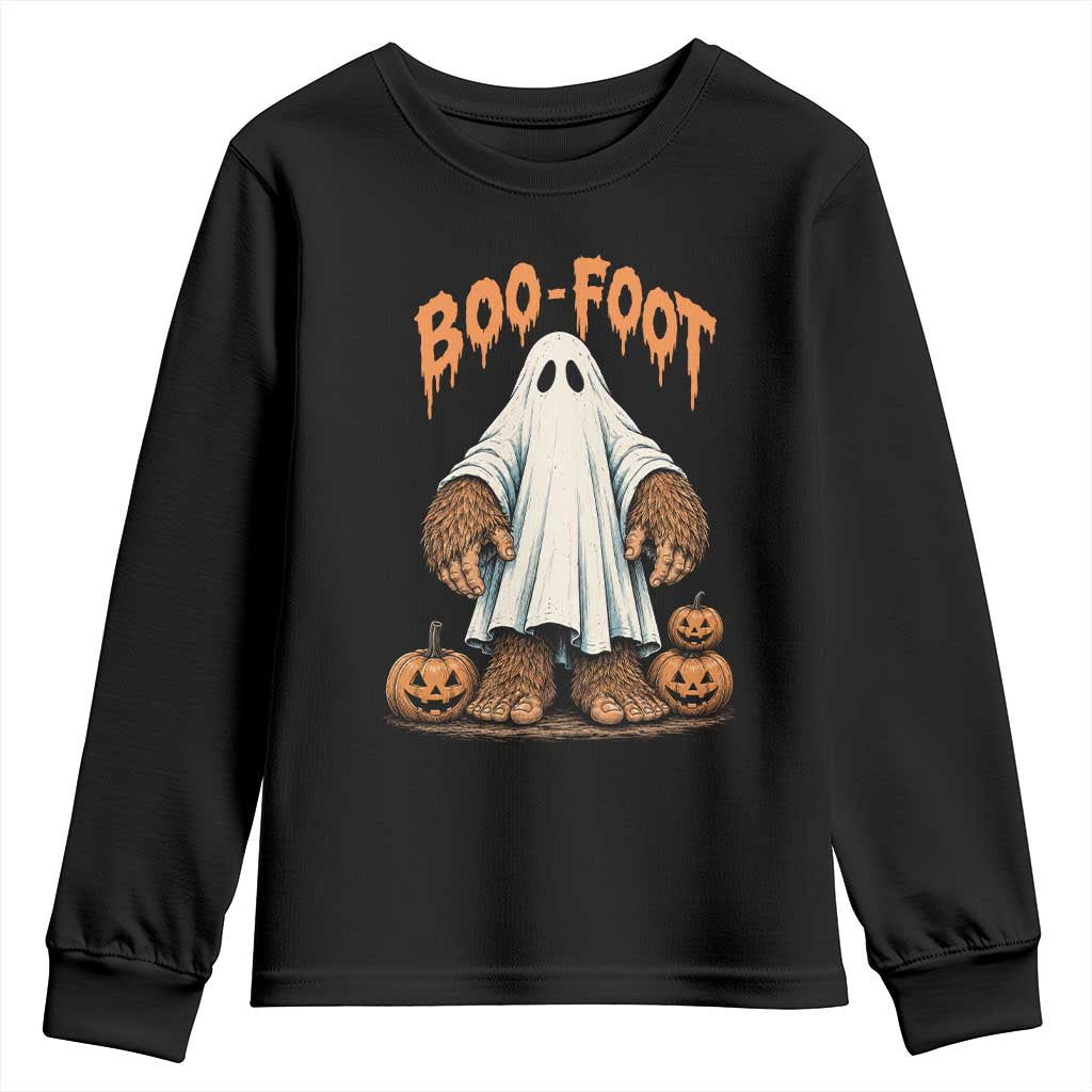 Funny Boo Foot Bigfoot Ghost Halloween Youth Sweatshirt Spooky Sasquatch Cryptid Lover