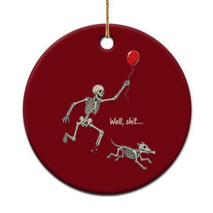 Well Shit Skeleton Lost Balloon Dog Gothic Halloween Ceramic Ornament