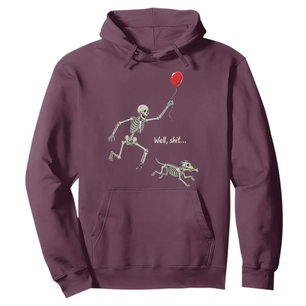 Well Shit Skeleton Lost Balloon Dog Gothic Halloween Hoodie