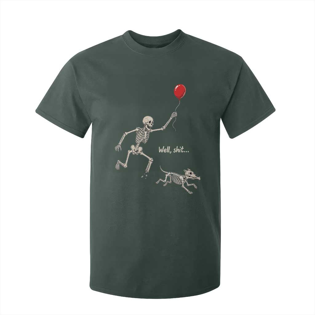 Well Shit Skeleton Lost Balloon Dog Gothic Halloween T Shirt For Kid