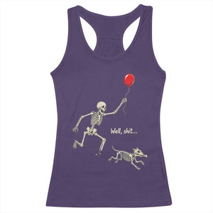 Well Shit Skeleton Lost Balloon Dog Gothic Halloween Racerback Tank Top