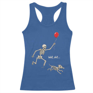 Well Shit Skeleton Lost Balloon Dog Gothic Halloween Racerback Tank Top