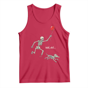 Well Shit Skeleton Lost Balloon Dog Gothic Halloween Tank Top