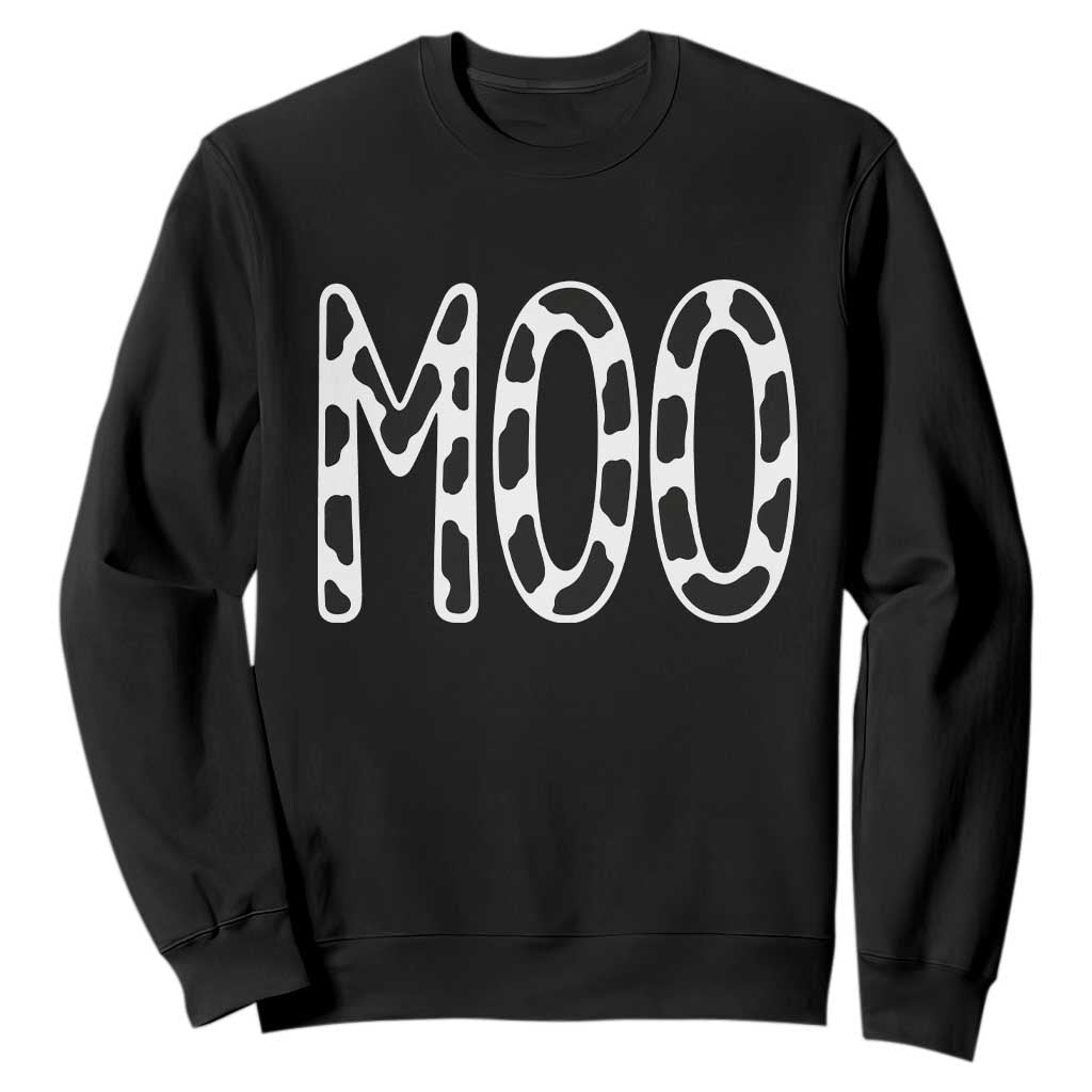 Moo Funny Cow Lover Sweatshirt Adult Costume Halloween Print