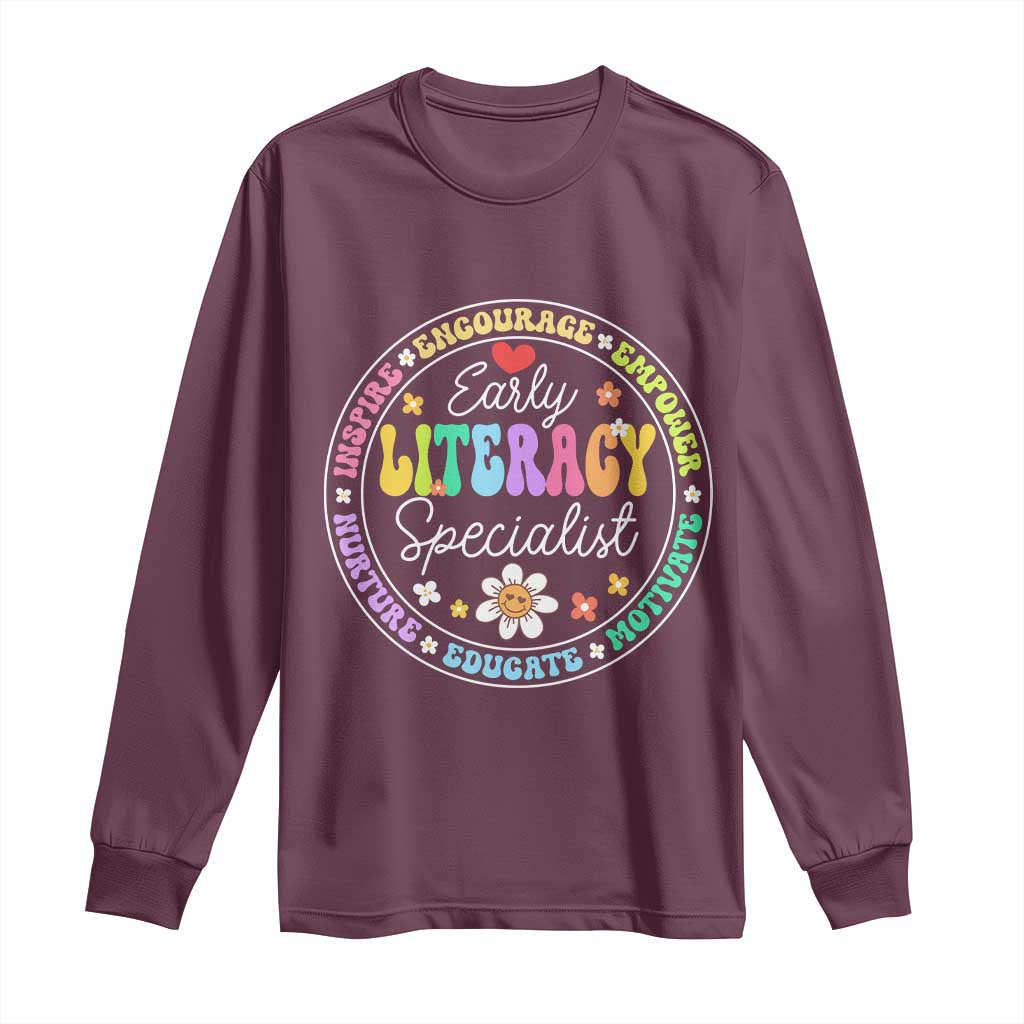 Early Literacy Specialist Long Sleeve Shirt Reading Dyslexia Awareness Month