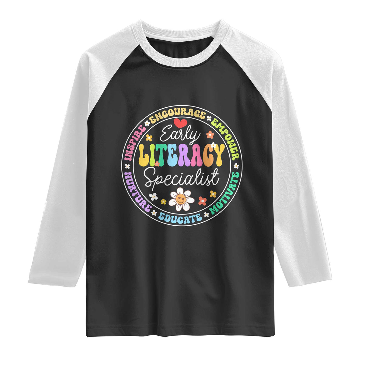 Early Literacy Specialist Raglan Shirt Reading Dyslexia Awareness Month