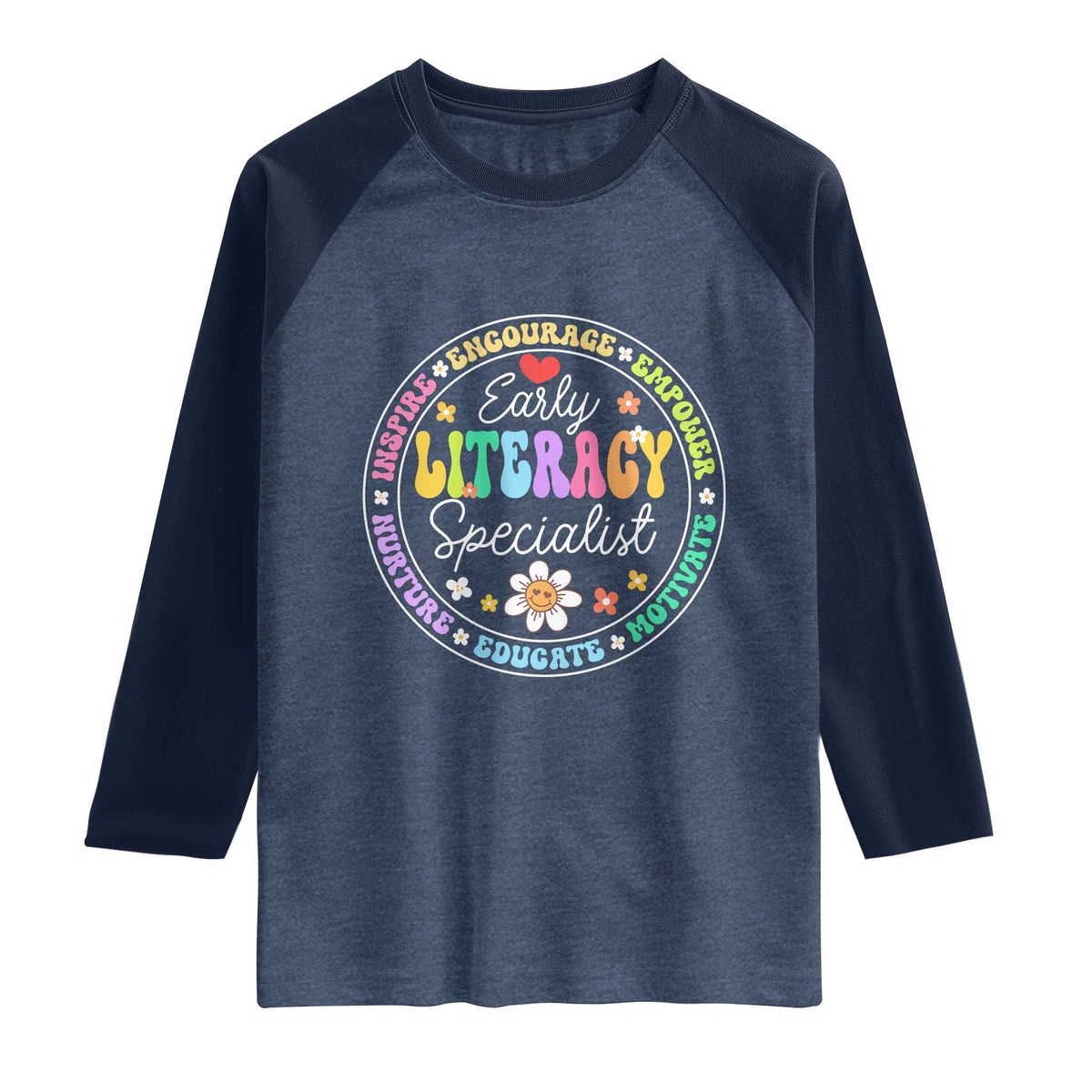 Early Literacy Specialist Raglan Shirt Reading Dyslexia Awareness Month