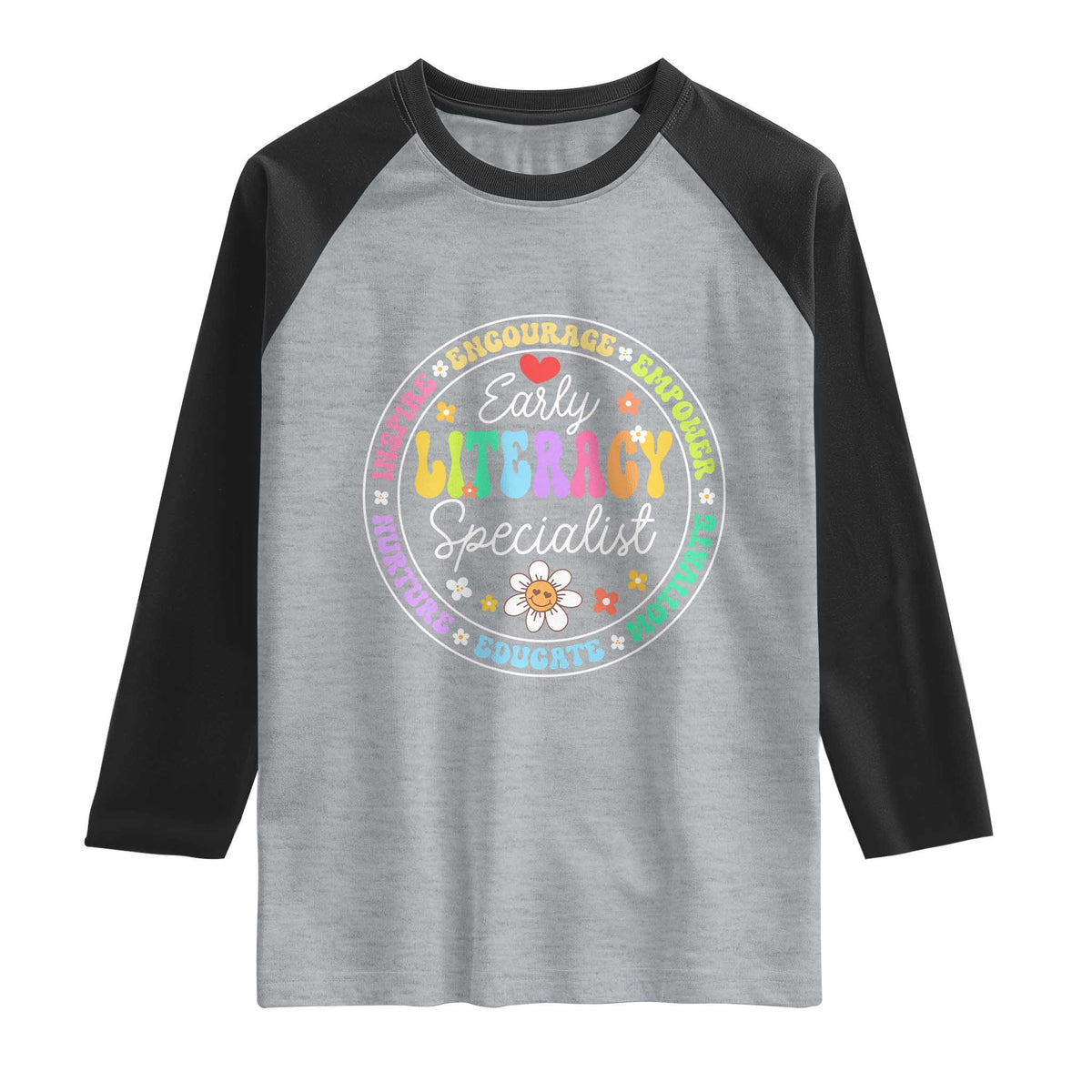 Early Literacy Specialist Raglan Shirt Reading Dyslexia Awareness Month