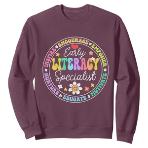 Early Literacy Specialist Sweatshirt Reading Dyslexia Awareness Month
