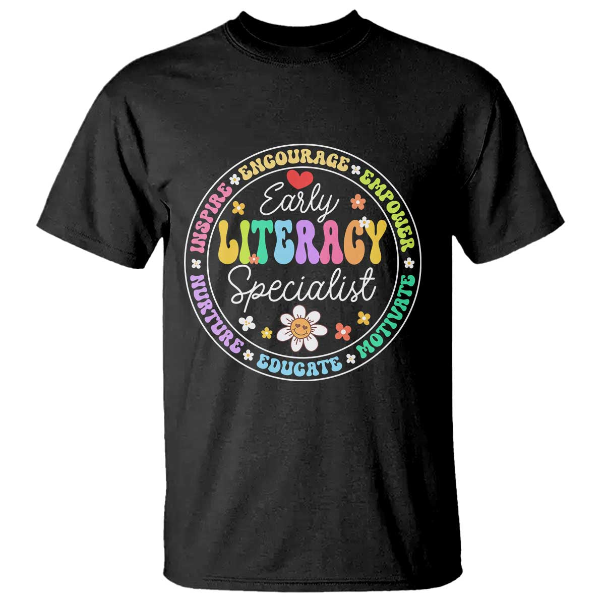 Early Literacy Specialist T Shirt Reading Dyslexia Awareness Month